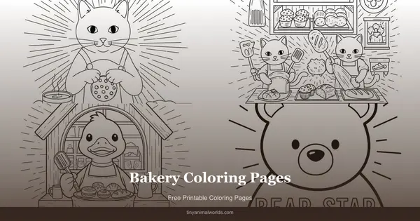 Bakery Coloring Pages: Free Printable Sweet Shop and Pastry Scenes
