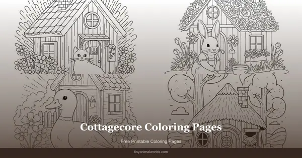 Cottagecore Coloring Pages: Free Printable Cozy Cottage Scenes
