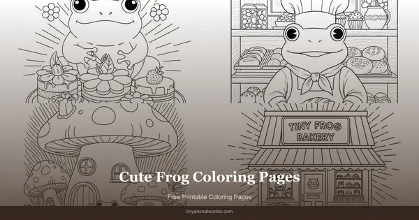 Cute Frog Coloring Pages: Free Printable Adorable Frog Scenes