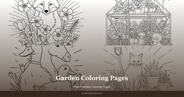 Garden Coloring Pages: Free Printable Flower Gardens and Botanical Scenes