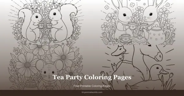 Tea Party Coloring Pages: Free Printable Elegant and Cozy Tea Time Scenes