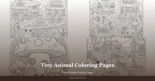 Tiny Animal Coloring Pages: Free Printable Miniature World Scenes