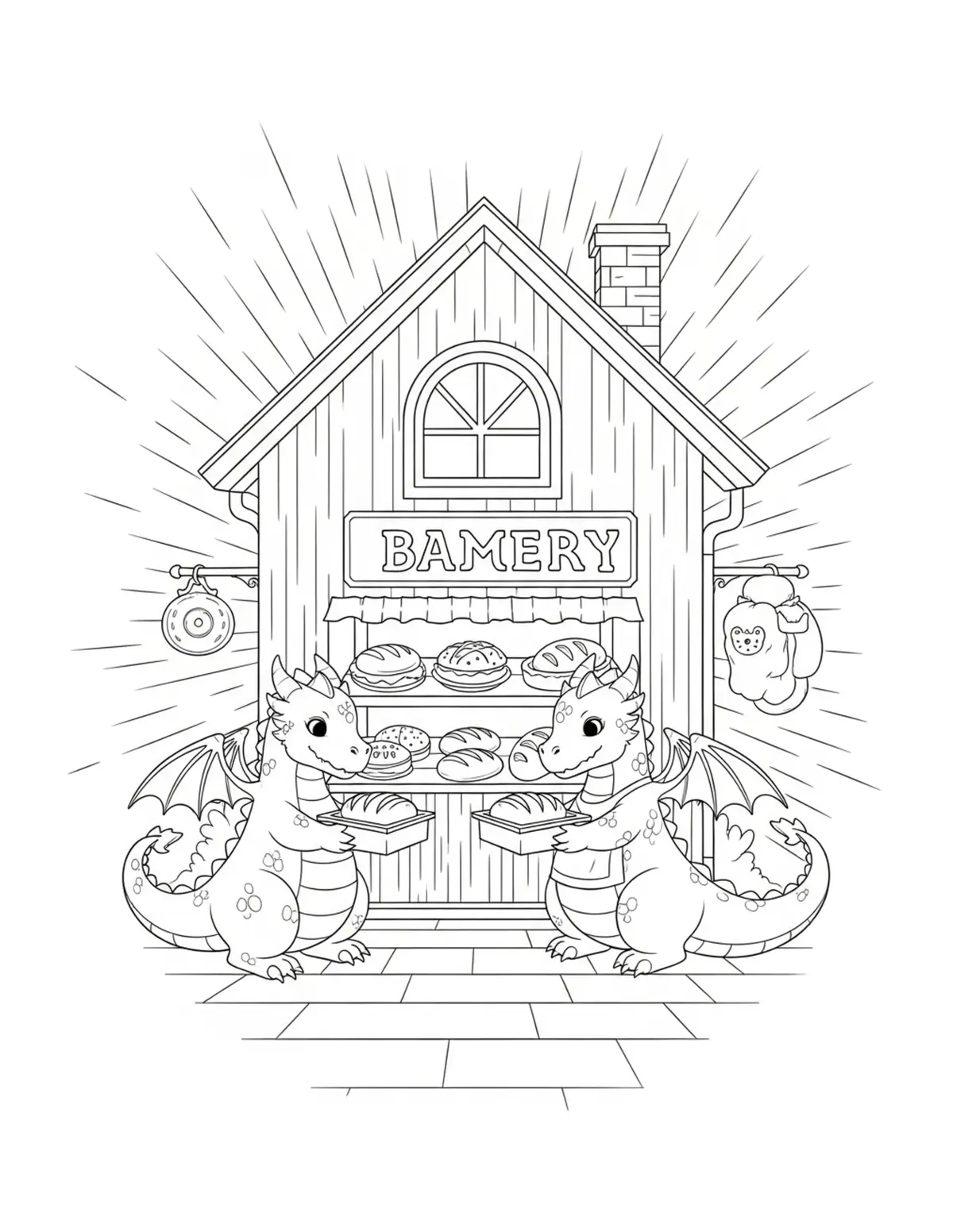 Woodland Bakery Coloring Pages: Free Printable Forest Bakery Scenes