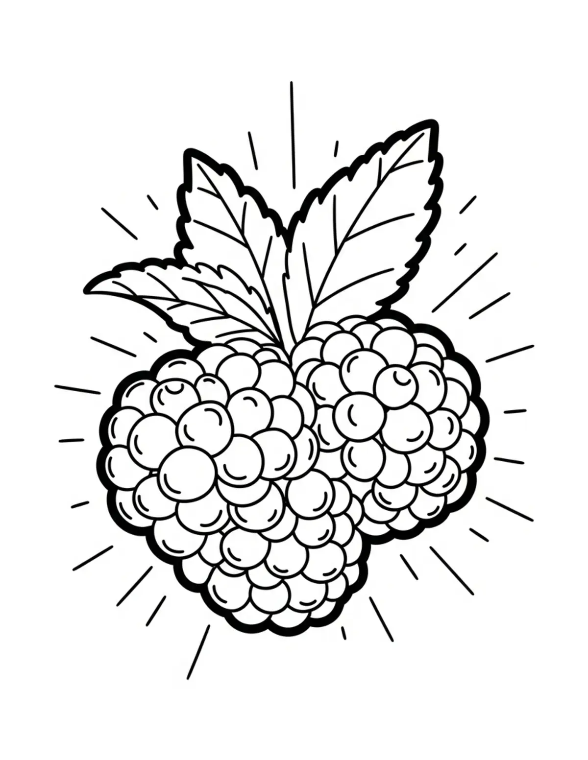 Free printable coloring page: bold-easy-berry-pattern coloring page. Cute and cozy design for kids and adults to download and print.