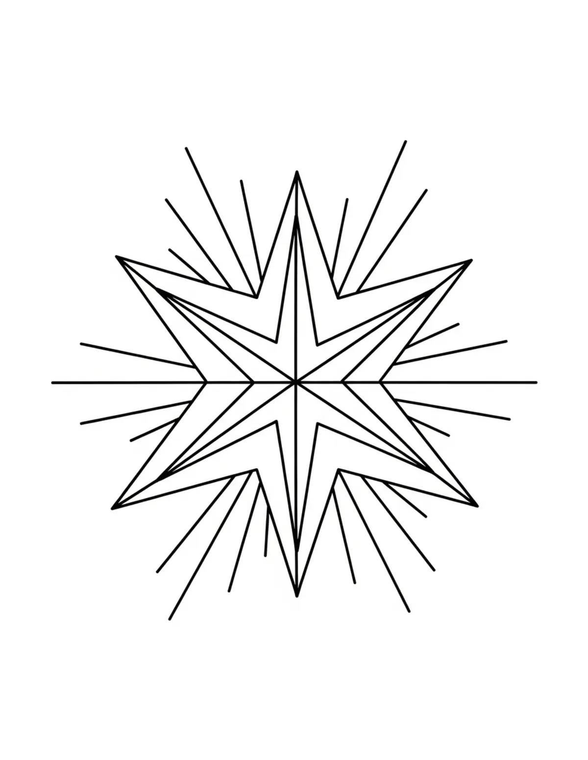 Free printable coloring page: bold-easy-star-pattern coloring page. Cute and cozy design for kids and adults to download and print.