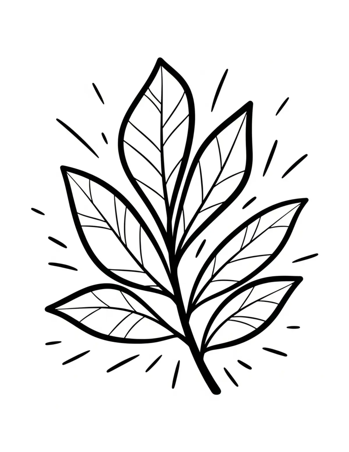 Free printable coloring page: bold-easy-leaf-pattern coloring page. Cute and cozy design for kids and adults to download and print.