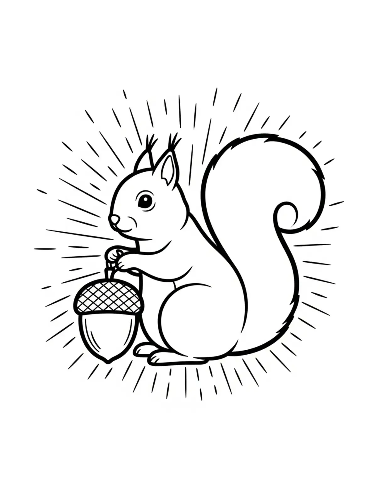 Squirrel Acorn Gift Shop coloring page - free printable JPG featuring adorable squirrels in a woodland scene