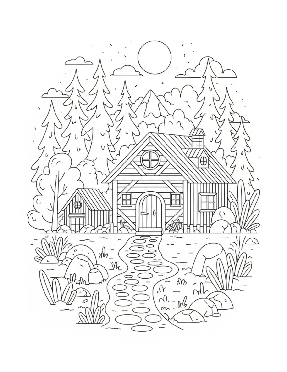 Woodland Maze and Adventure Coloring Pages: Free Printable JPG Downloads