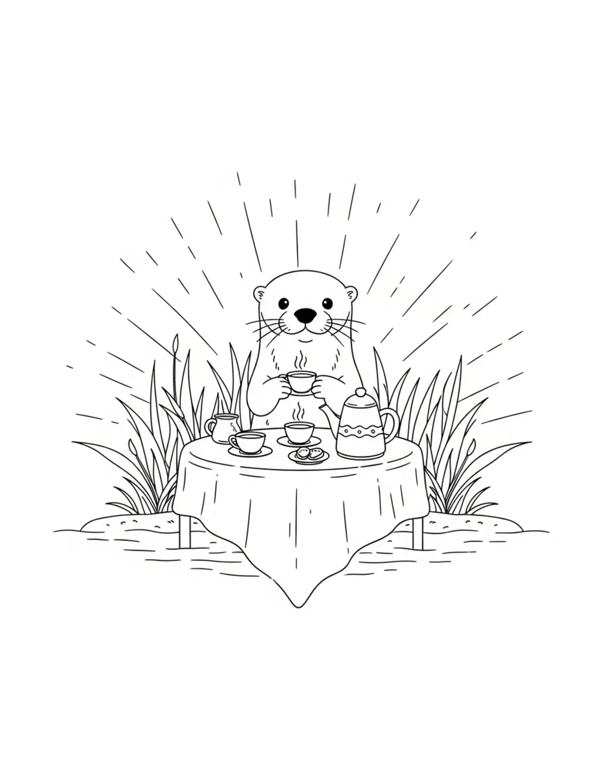 Cute Duck, Otter & Raccoon Coloring Pages: Free Printable JPG Downloads