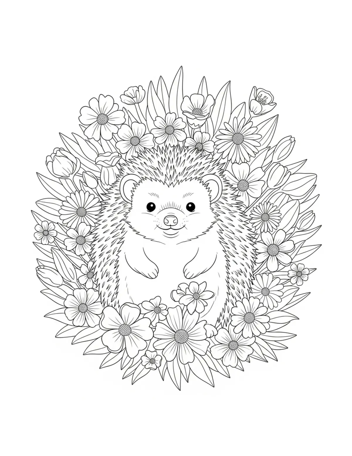 Hedgehog Garden Adventures Coloring Pages: Free Printable JPG Downloads