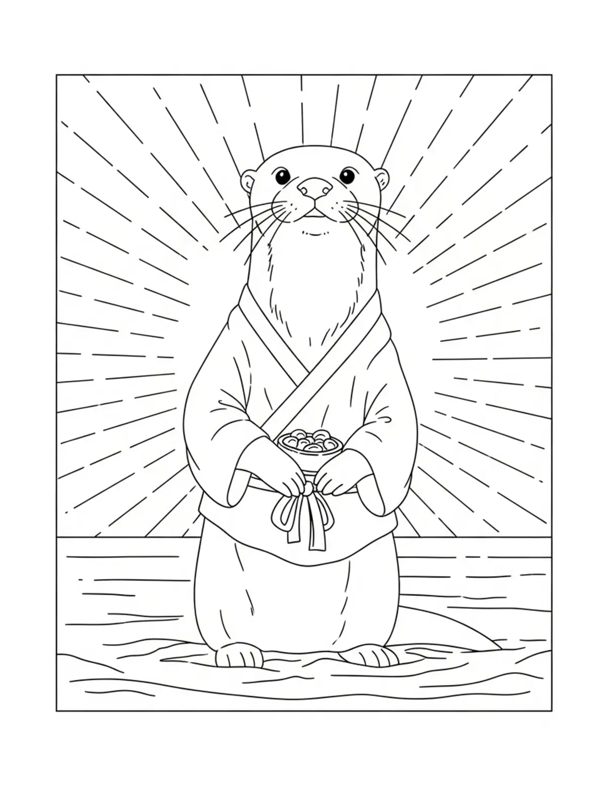 Grand Otter Riverside Festival coloring page - free printable JPG featuring adorable otters