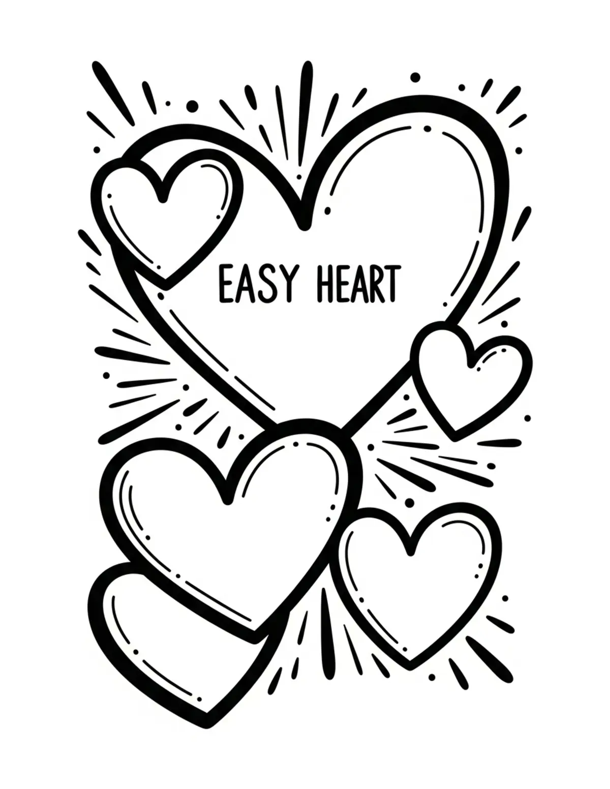 Free printable coloring page: bold-easy-heart-pattern coloring page. Cute and cozy design for kids and adults to download and print.