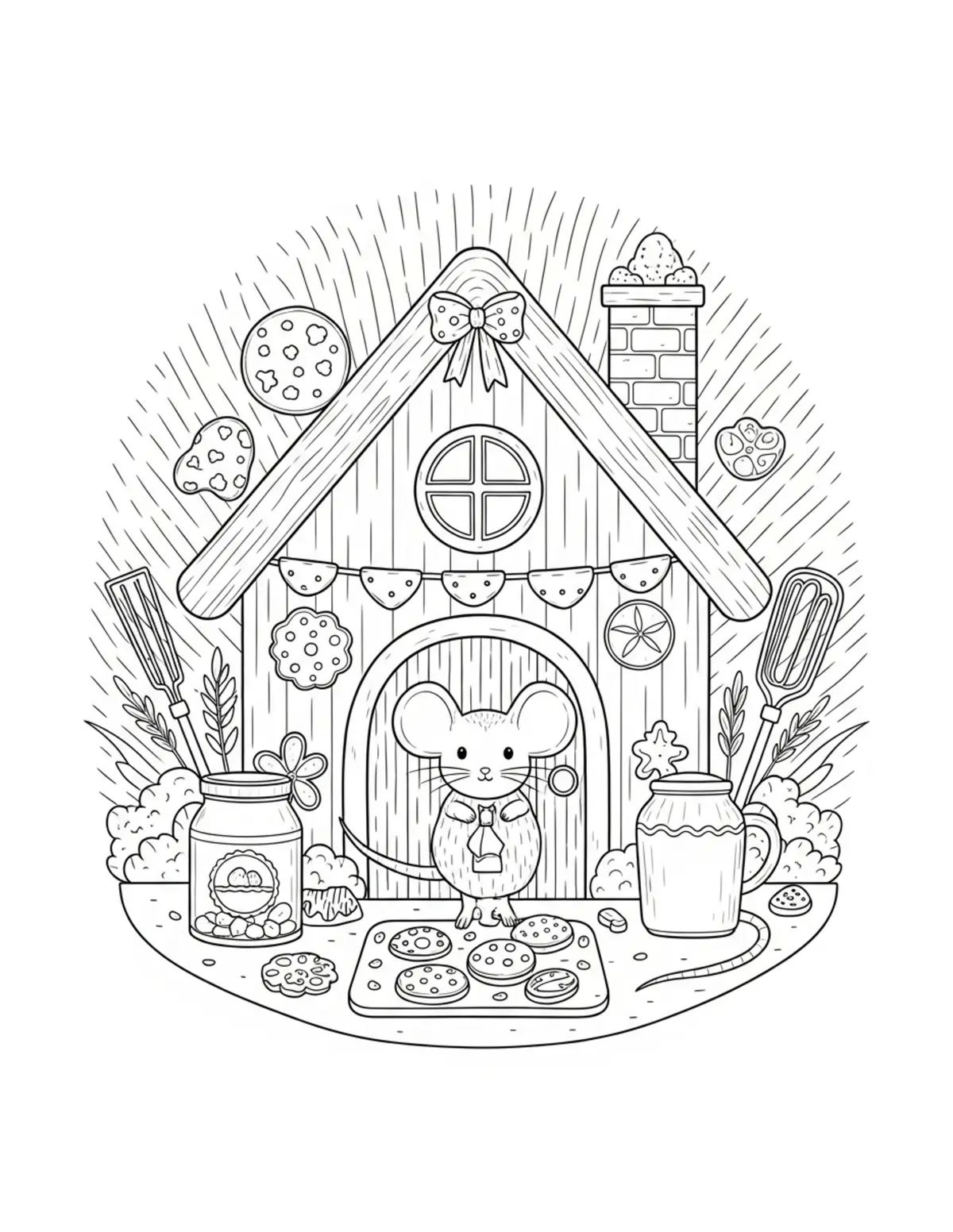 Cottage Kitchen & Hearth Coloring Pages: Cozy Home Cooking Scenes