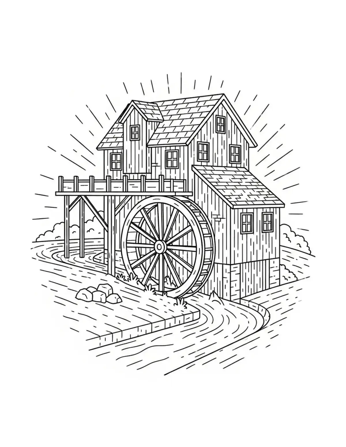 Bold Easy Nature and Outdoor Scenes Coloring Pages: Free JPG Downloads