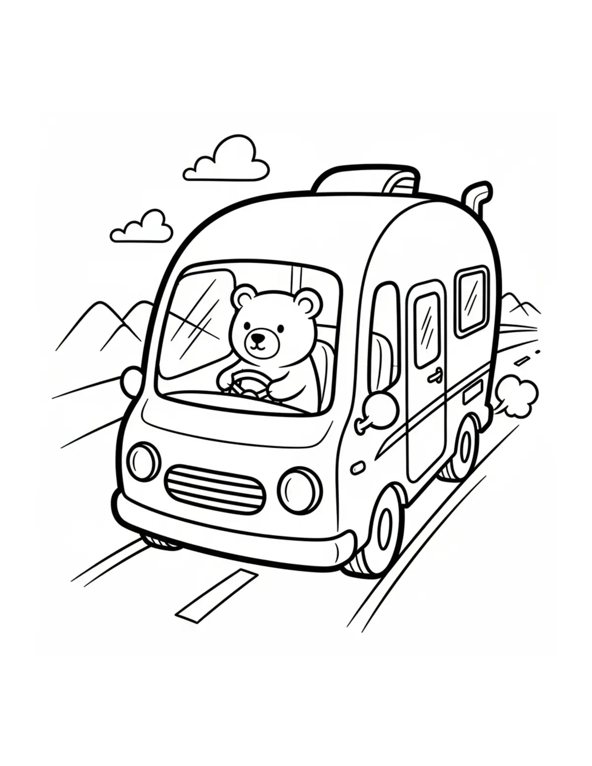 Tiny Animal Vehicles & Transportation Coloring Pages: Free Printable JPG Downloads
