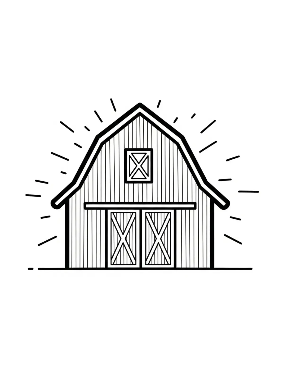 Free printable coloring page: bold-easy-barn coloring page. Cute and cozy design for kids and adults to download and print.