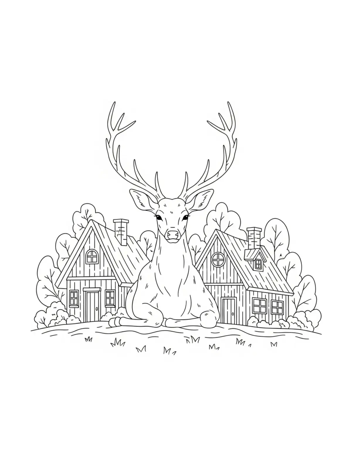 Woodland Cottage Life Coloring Pages: Free Printable JPG Downloads