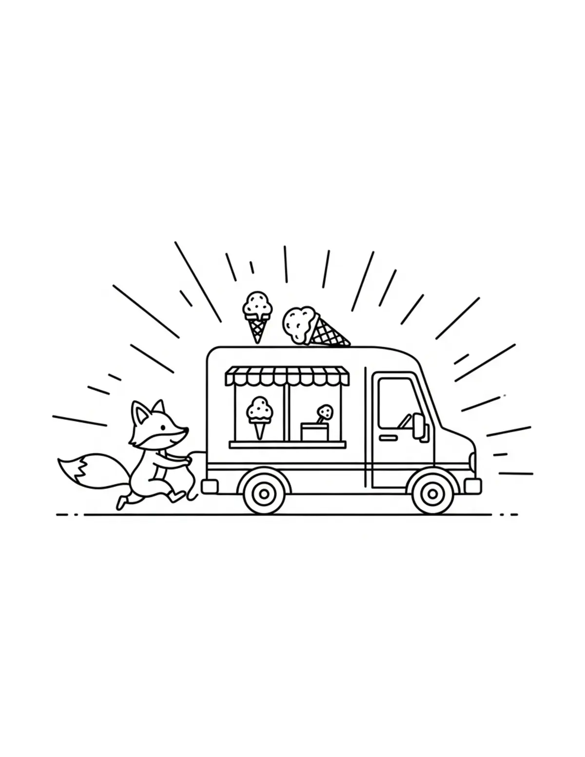 Free printable coloring page: tiny-fox-running-a-forest-ice coloring page. Cute and cozy design for kids and adults to download and print.