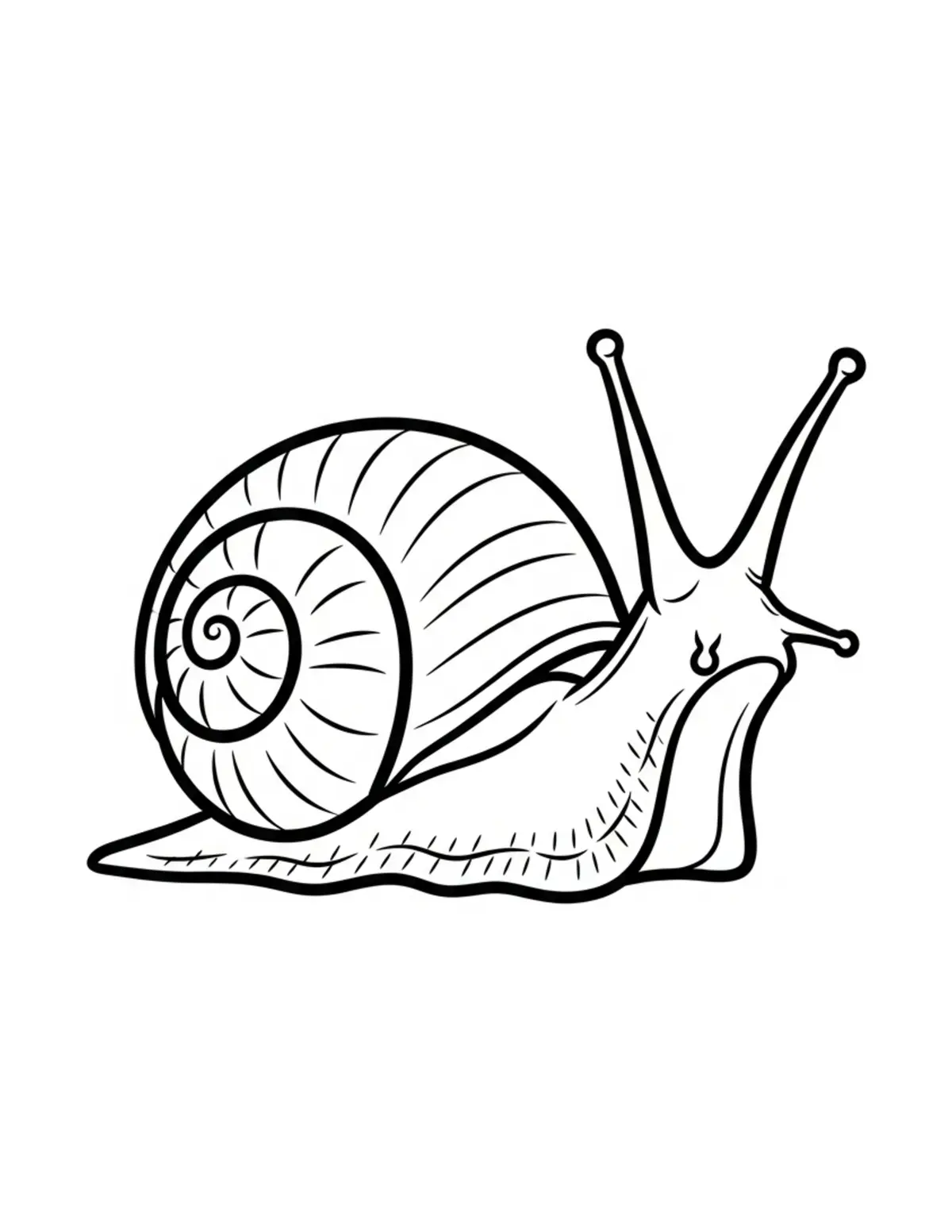 Free printable coloring page: bold-easy-snail coloring page. Cute and cozy design for kids and adults to download and print.