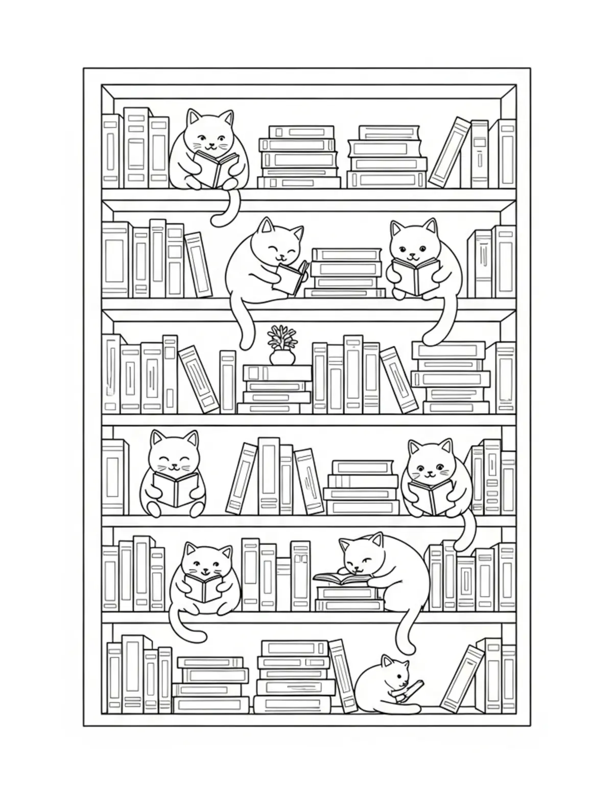 Bookstore Coloring Pages: Cozy Bookshop and Library Scenes to Color