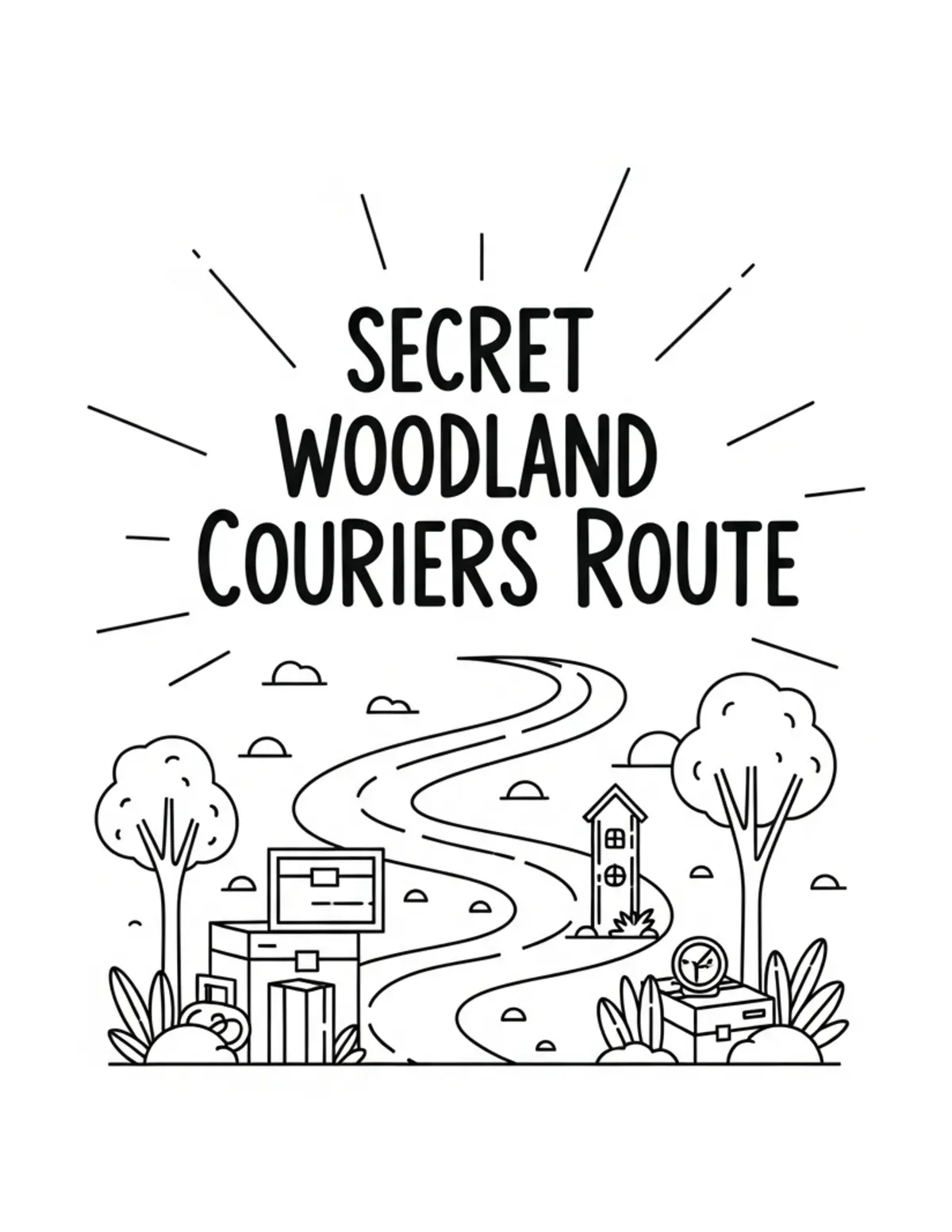 Free printable coloring page: secret-woodland-couriers-route coloring page. Cute and cozy design for kids and adults to download and print.