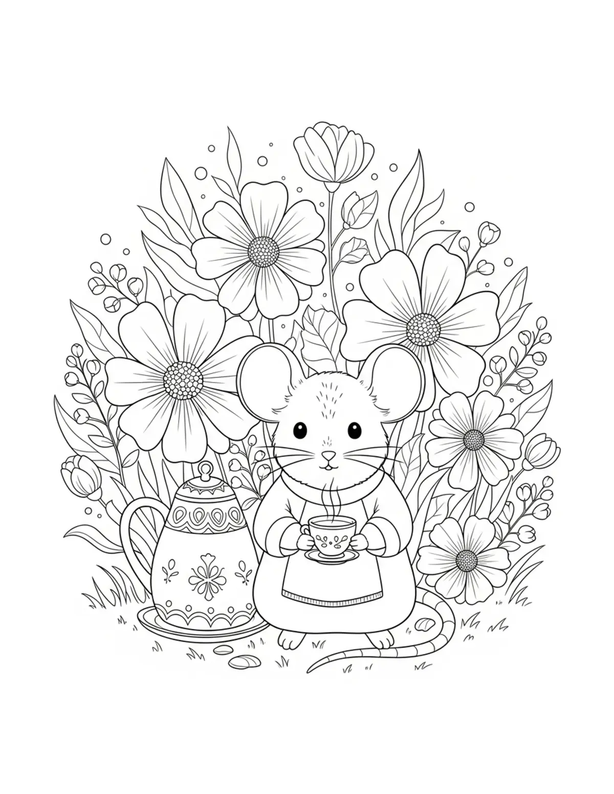 Tea Party Scenes — Elegant tea parties with adorable animal hosts and sweet treats