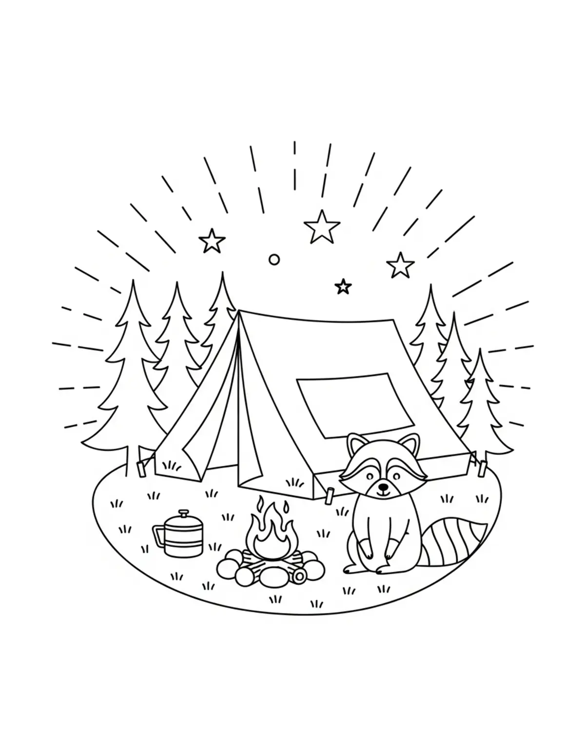 Cute Animal Outdoor Fun Coloring Pages: Free Printable JPG Downloads