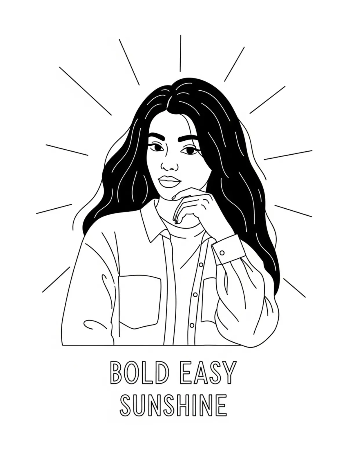 Free printable coloring page: bold-easy-sunshine coloring page. Cute and cozy design for kids and adults to download and print.